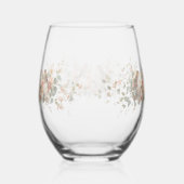 Luxury Spring Wildflower bird Rose Garden Seamless Weinglas Ohne Stiel (Rechts)