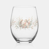 Luxury Spring Wildflower bird Rose Garden Seamless Weinglas Ohne Stiel (Links)