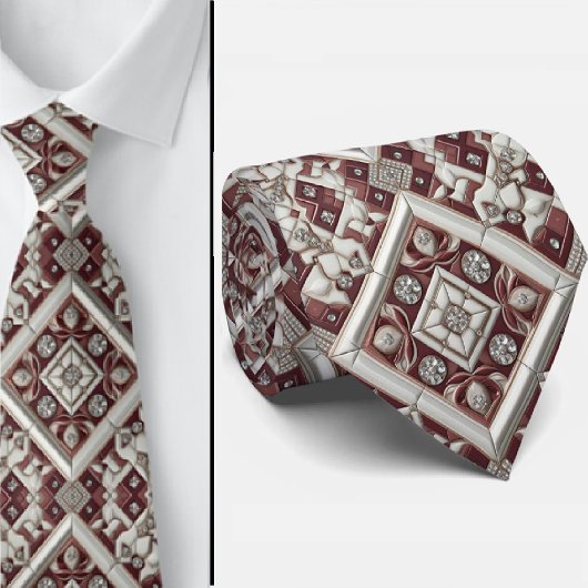 Luxury Statement Burgundy Moroccan Neck Tie Krawatte