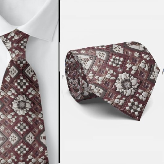 Luxury Statement Burgundy Moroccan Neck Tie Krawatte