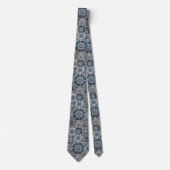 Luxury Statement Moroccan Tiled Faux Silk Neck Tie Krawatte (Vorderseite)