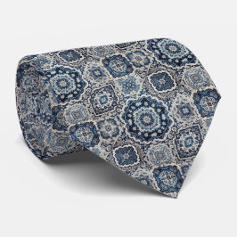 Luxury Statement Moroccan Tiled Faux Silk Neck Tie Krawatte