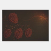 Luxury Steampunk Roses Romantic Gold Gears Geschenkpapier Set (Vorderseite 3)