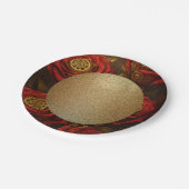 Luxury Steampunk Roses Romantic Gold Gears Pappteller (Schrägansicht)