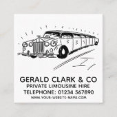 Luxury Stretch Limousine Miete Quadratische Visitenkarte (Vorderseite)