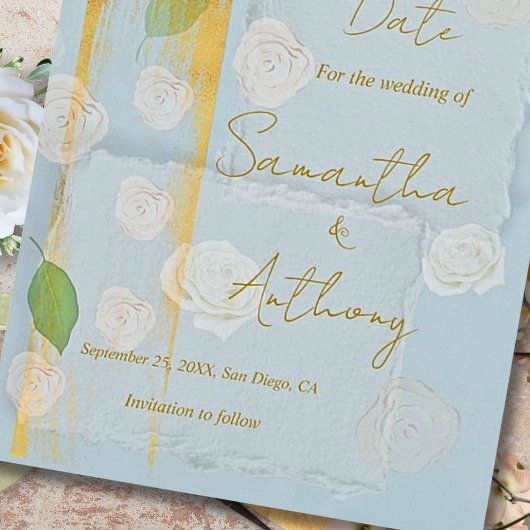 Luxury Style Floral Baroque Elegance Save The Date