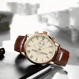 Luxury Stylish Minimalist Engraved Couple’s Name Armbanduhr