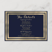Luxury stylish modern navy blue gold Details Card Begleitkarte (Vorderseite)