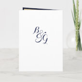 Luxury stylish modern navy blue gold Program Programm (Rückseite)