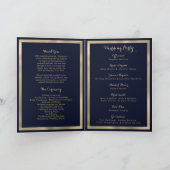 Luxury stylish modern navy blue gold Program Programm (Innenseite)