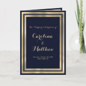 Luxury stylish modern navy blue gold Program Programm (Vorderseite)