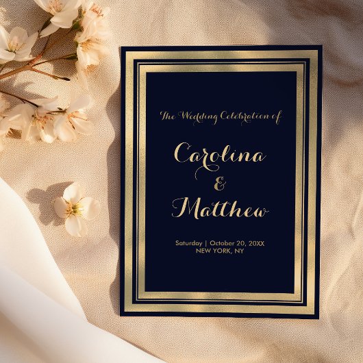 Luxury stylish modern navy blue gold Program Programm