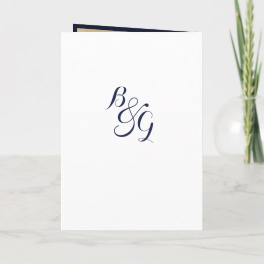 Luxury stylish modern navy blue gold Program Programm (Rückseite)