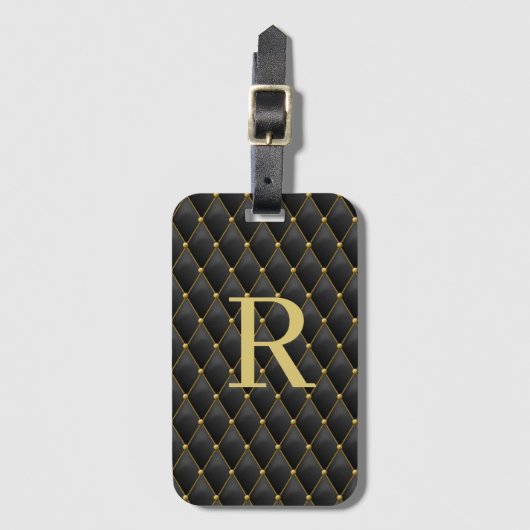 Luxury Stylish Monogram Gepäckanhänger (Vorderseite Vertikal)