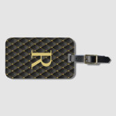 Luxury Stylish Monogram Gepäckanhänger (Vorderseite (Horizontal))