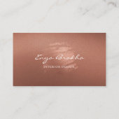 Luxury Stylish Script Bronze Business Card Visitenkarte (Rückseite)