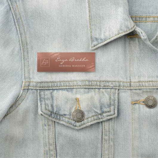 Luxury Stylish Script Bronze Business Logo Namensschild (Beispiel)