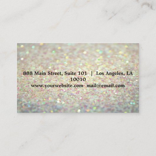 Luxury Sweet Funkelnd Makeup Business Card Visitenkarte (Rückseite)