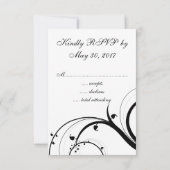 Luxury Swirl Double Monogram Wedding RSVP (Rückseite)