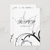 Luxury Swirl Double Monogram Wedding RSVP (Vorne/Hinten)