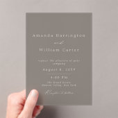 Luxury Taupe Acrylic Wedding Invitation Acryleinladungen (Insitu (Handheld))