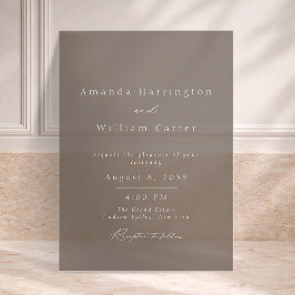 Luxury Taupe Acrylic Wedding Invitation Acryleinladungen