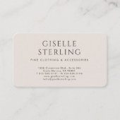 Luxury Taupe Neutral Boutique Visitenkarte (Vorderseite)
