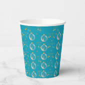 Luxury Teal Blue and Gold Bauble Christmas Pappbecher (Links)