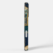 Luxury Teal & Gold Floral Pattern iPhone Case (Rückseite / Rechts)