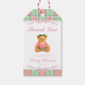 Luxury Teddy Bear Preppy Baby Dusche Vielen Dank Geschenkanhänger (Vorderseite)