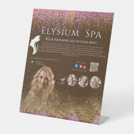 Luxury Terracotta Gold Spa Beauty Wellness QR  Sockelschild