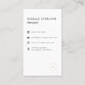 Luxury Therapist Black Gold Elegant Modern Visitenkarte (Rückseite)