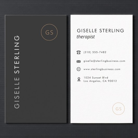 Luxury Therapist Black Gold Elegant Modern Visitenkarte