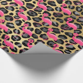 LUXURY TIERDRUCKLEOPARD FLAMINGO GESCHENKPAPIER (Ecke)