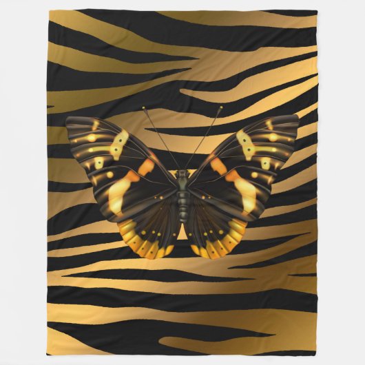 Luxury Tiger Butterfly Trendline Fleecedecke (Vorderseite)