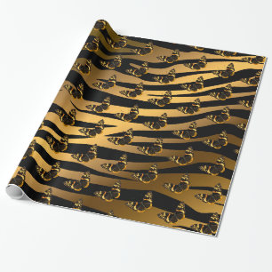 Luxury Tiger Butterfly Trendline Geschenkpapier