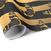 Luxury Tiger Butterfly Trendline Geschenkpapier (Rolleneckpunkt)