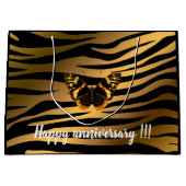 Luxury Tiger Butterfly Trendline Große Geschenktüte (Vorderseite)