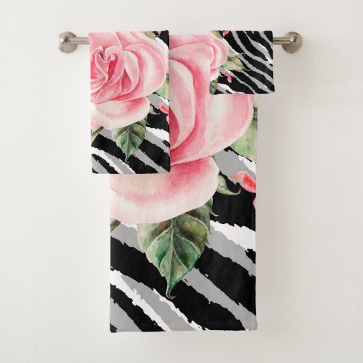 Luxury Tiger Rose Trendline Badhandtuch Set (Insitu)