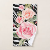 Luxury Tiger Rose Trendline Badhandtuch Set (Handtuch)