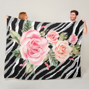Luxury Tiger Rose Trendline Fleecedecke
