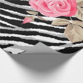 Luxury Tiger Rose Trendline Geschenkpapier (Ecke)