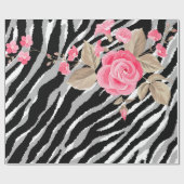 Luxury Tiger Rose Trendline Geschenkpapier (Flach)