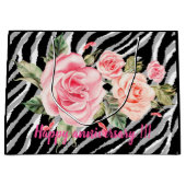 Luxury Tiger Rose Trendline Große Geschenktüte (Vorderseite)
