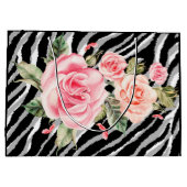 Luxury Tiger Rose Trendline Große Geschenktüte (Rückseite)