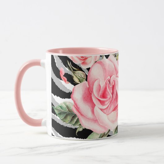 Luxury Tiger Rose Trendline Tasse (Links)
