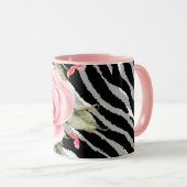 Luxury Tiger Rose Trendline Tasse (VorderseiteRechts)