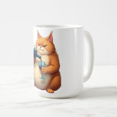 Luxury Tipsy Cat Modern Art Illustration Kaffeetasse (VorderseiteRechts)