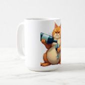 Luxury Tipsy Cat Modern Art Illustration Kaffeetasse (Vorderseite Links)