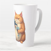 Luxury Tipsy Cat Modern Art Illustration Milchtasse (Rechte Ecke)